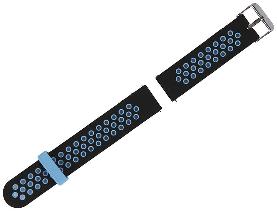 Ремешок силиконовый Red Line для cмарт часов Xiaomi Amazfit BIP/GTS 20 mm, черный с синим ремешок спортивный для xiaomi huami amazfit bip силиконовый сменный браслет для смарт часов 20 мм аксессуары для наручных часов
