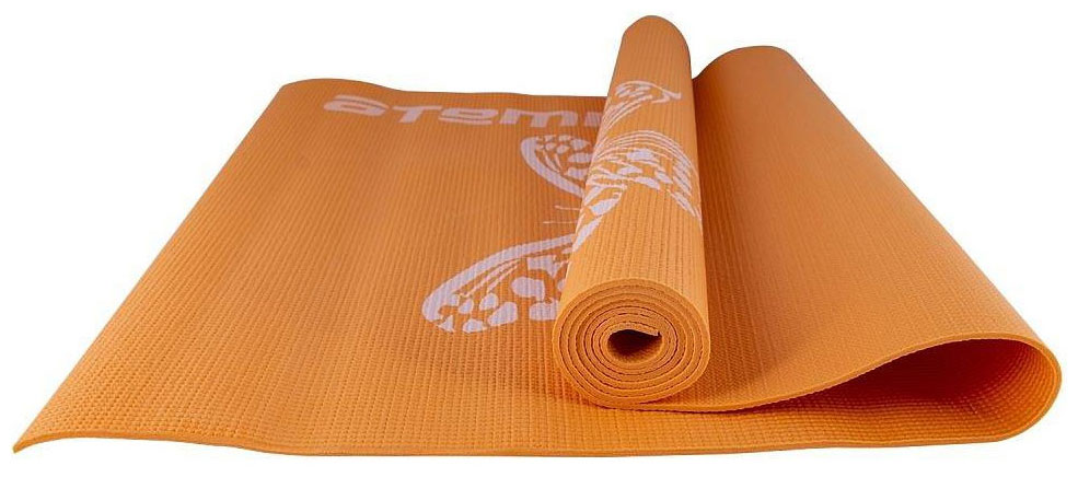 Коврик для йоги и фитнеса Atemi AYM01PIC ПВХ 173х61х04 см оранжевый с рисунком фотографии
