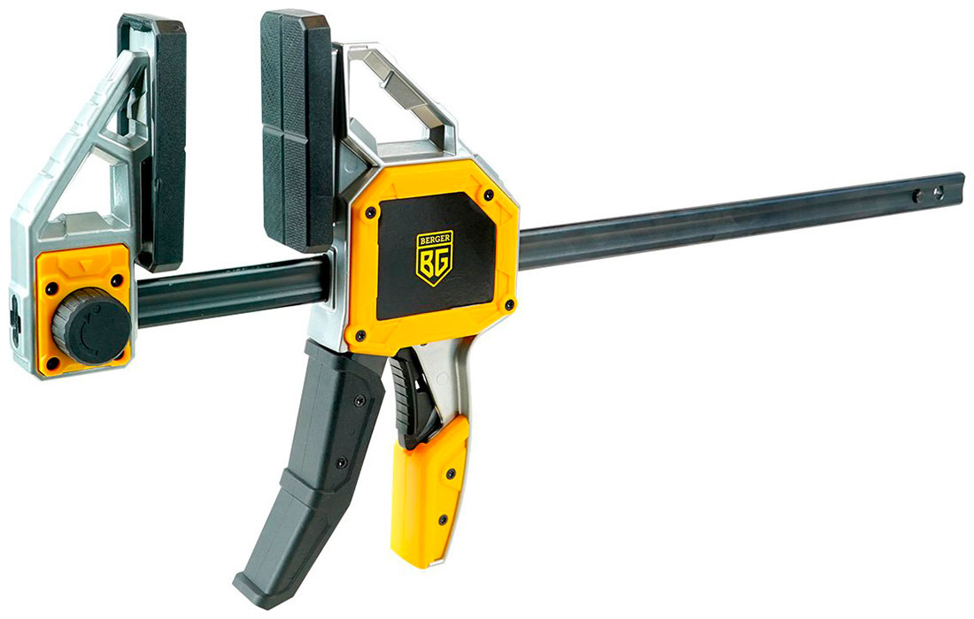 

Струбцина быстрозажимная алюминиевая (сжим/разжим) 95*300мм, зажим до 350 кг Berger BG1924