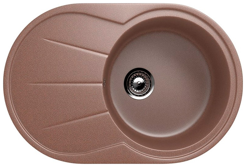 Изображение товара Кухонная мойка из искусственного камня Ulgran U-503 терракот овальная с крылом
