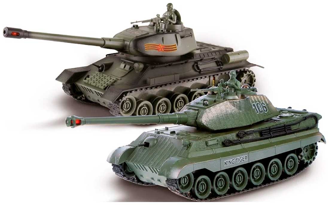 Танковый бой Crossbot р/у 1:24 Т-34 (СССР) - GERMANY KING TIGER (Германия) аккум 870622 