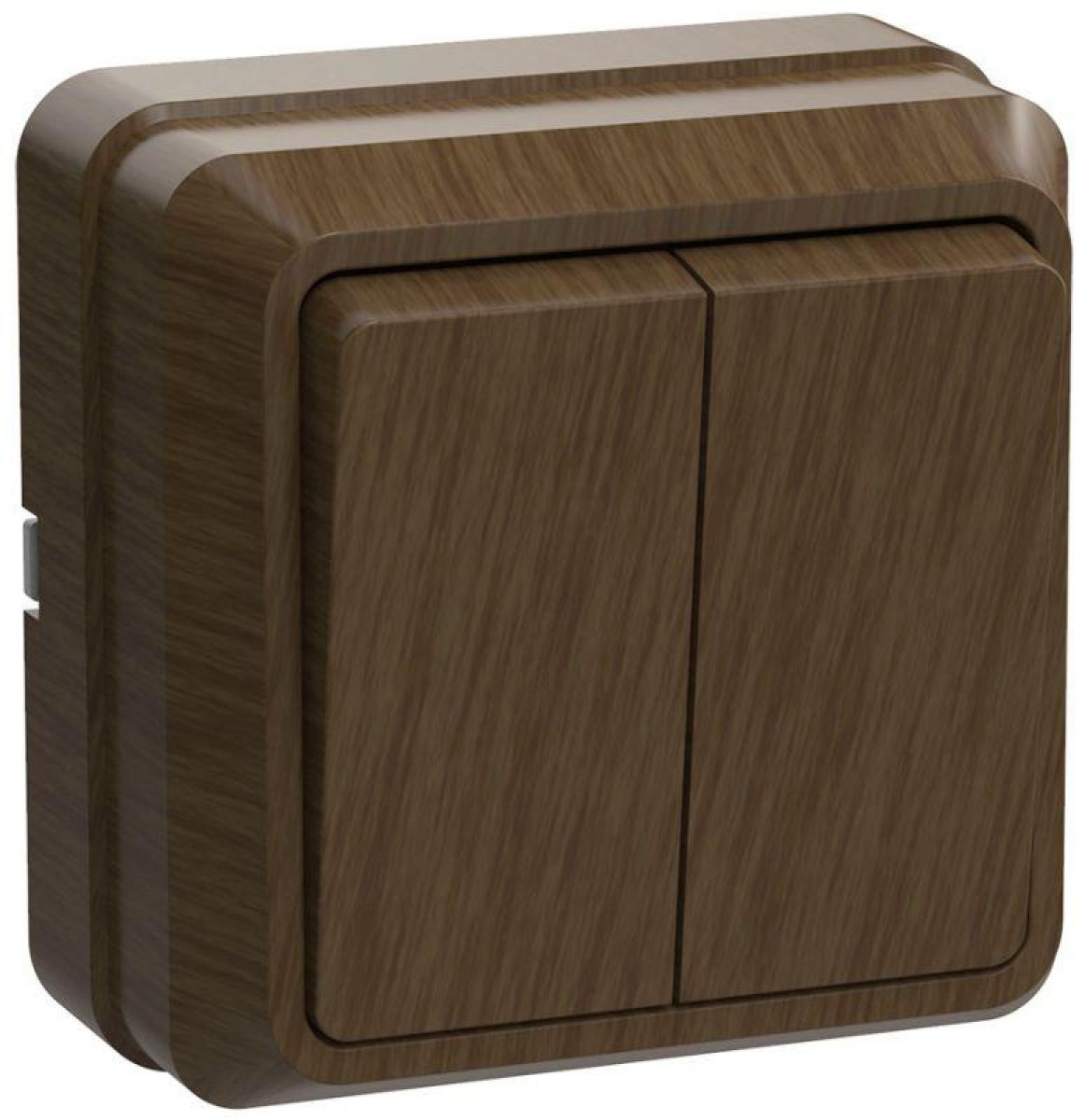 Изображение товара Выключатель 2-кл. ОП Октава 10А IP20 IEK модель ВС20-2-0-ОД дуб