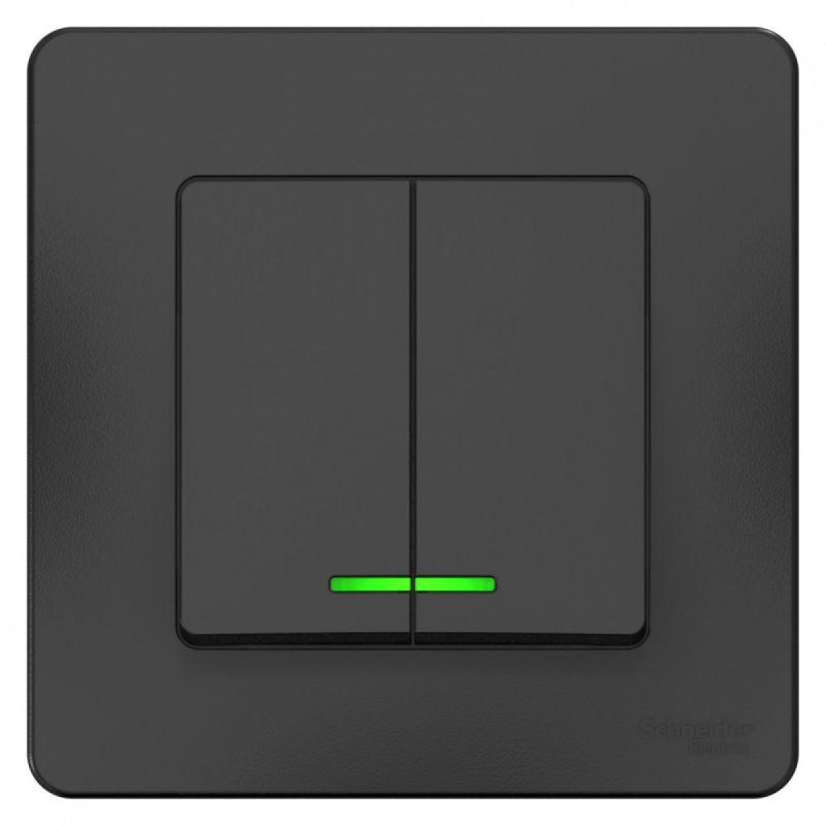 Изображение товара Выключатели, переключатели, диммеры Systeme Electric Выключатель 2-кл. СП Blanca 10А IP20 (сх. 5) 250В с подсветкой антрацит SE