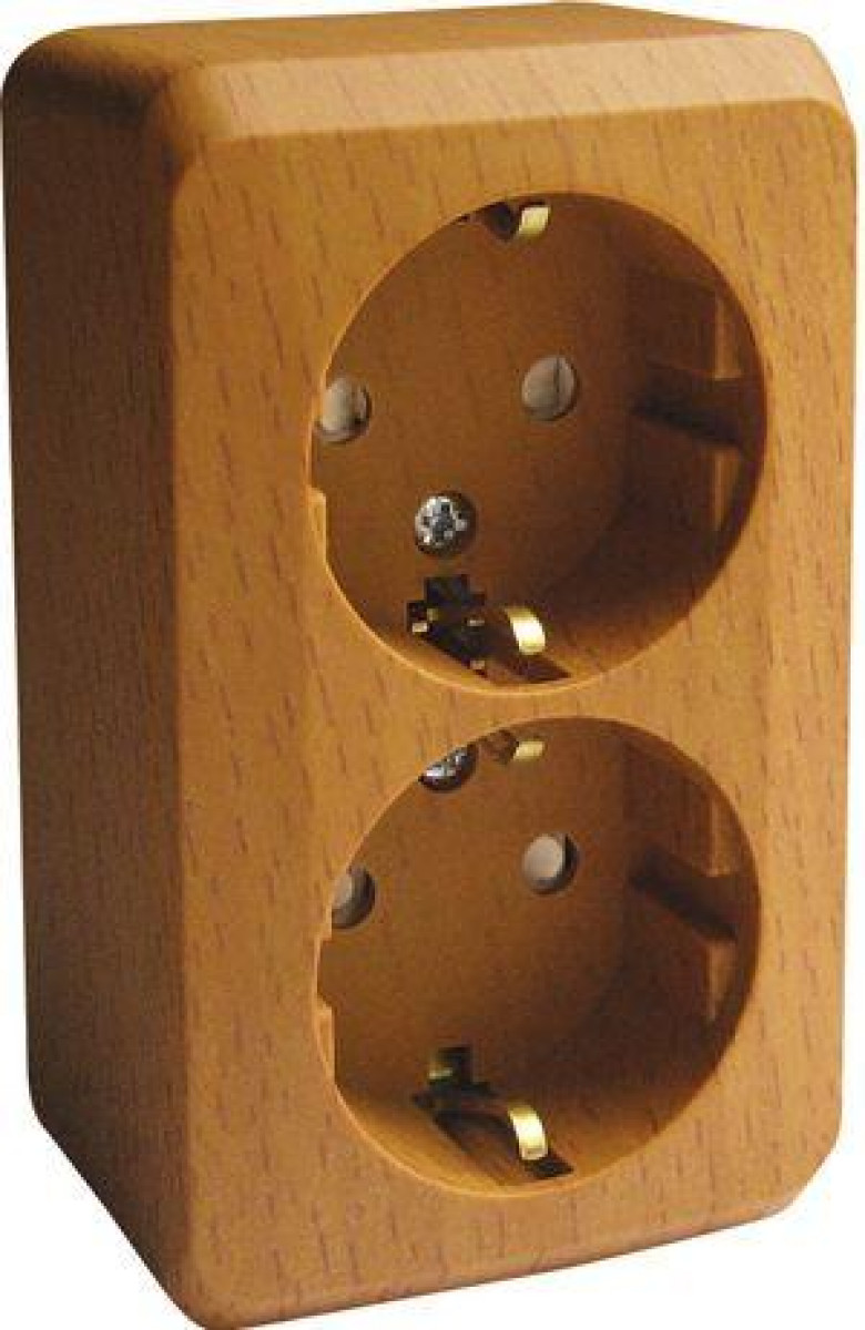 Изображение товара Розетка Systeme Electric 2-м ОП Этюд для дачи 16А IP20 с заземлением и шторками