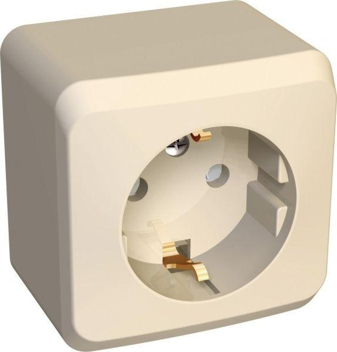 Изображение товара Розетки Systeme Electric Этюд 16А IP20 кремовые с заземлением и шторками