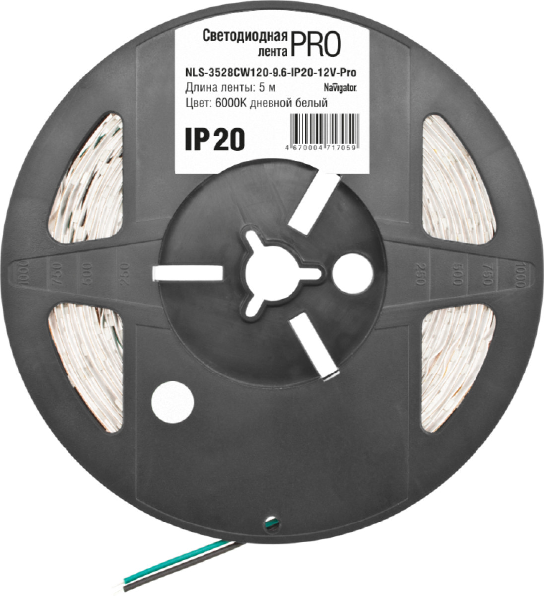 Изображение товара Светодиодная лента Navigator 71 705 NLS-3528CW120-9.6-IP20-12V Pro R5 5 м белый свет