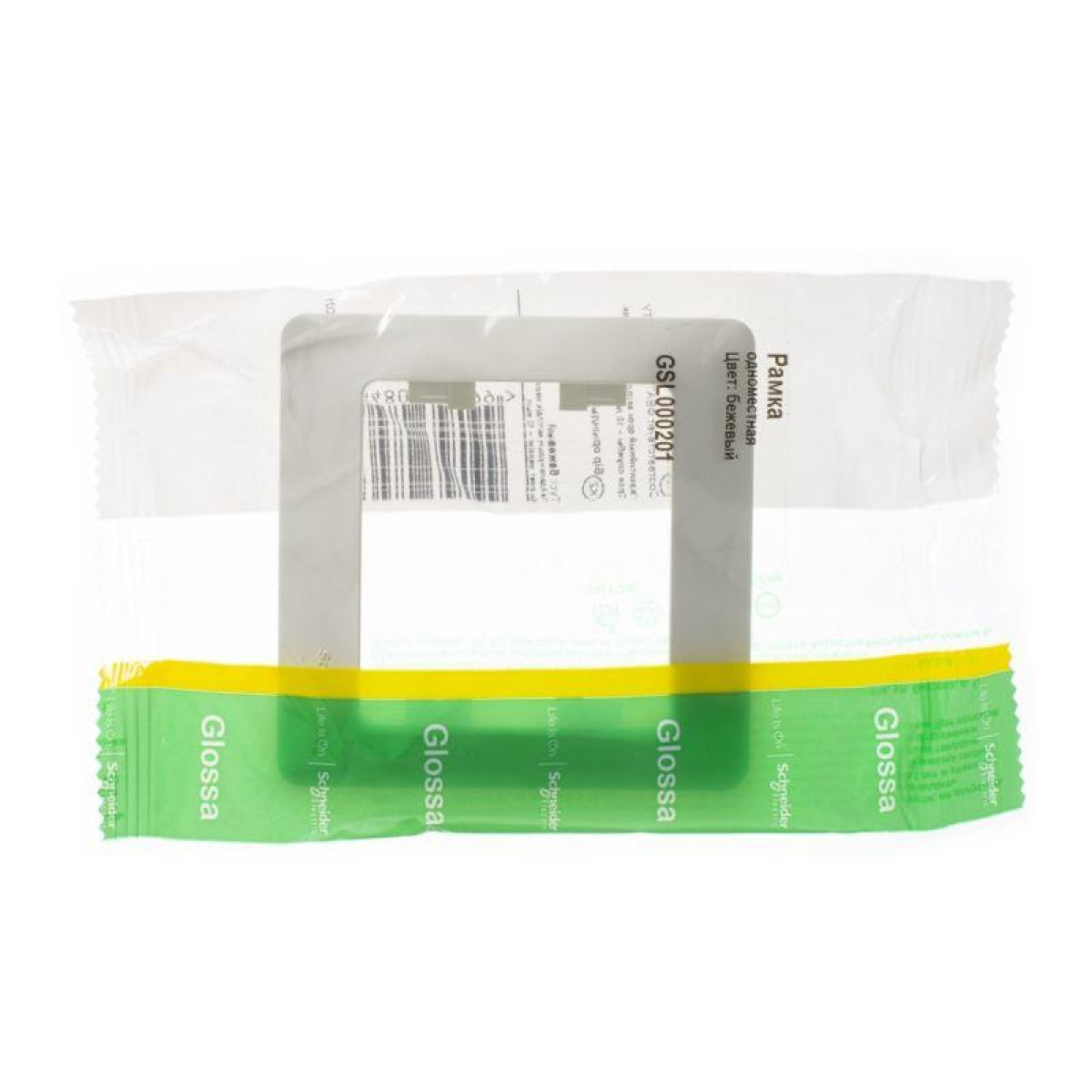 Изображение товара Декоративная рамка Glossa 1-м бежовая для электрошкафов Systeme Electric