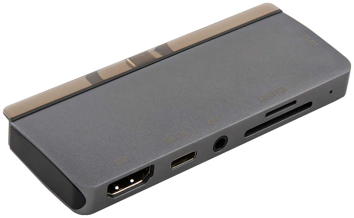 Адаптер Barn&Hollis Type-C 6 in 1, для iPad Pro, металл, серебристый аудио переходник адаптер noname 3 5 мм usb type c 0 1 м белый