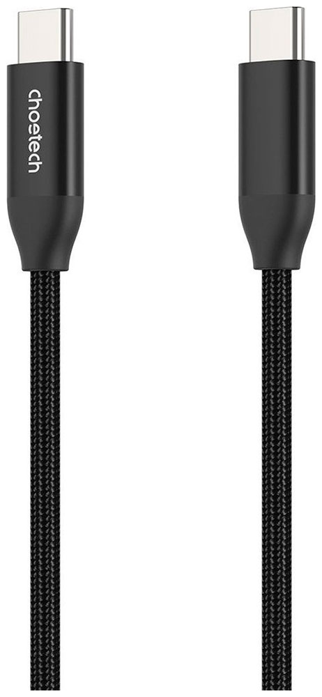 Кабель Choetech USB Type C PD, 240 Вт, 480Mbps, нейлоновая оплетка, 1 м (XCC-1035-BK) кабель choetech xcc 1036 bk 2хusb c 2 м чёрный