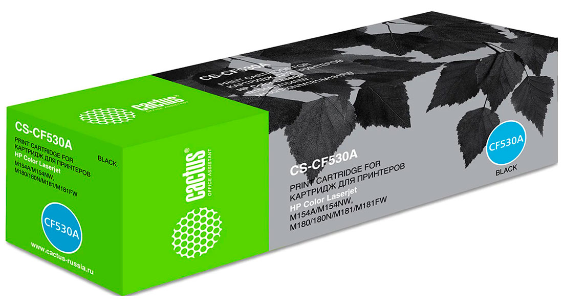 

Картридж лазерный Cactus CS-CF530A для HP LJ M180n/M181fw черный, ресурс 1100 страниц
