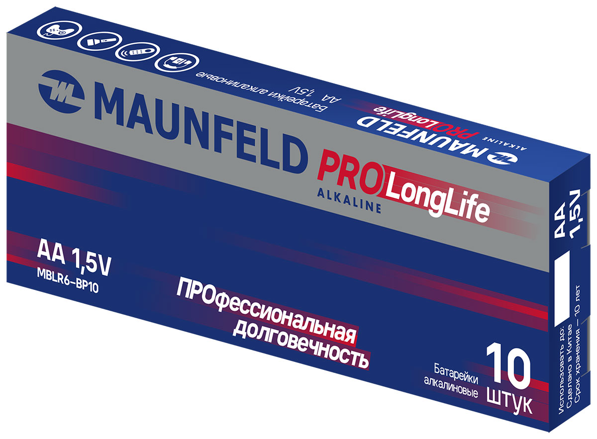 Изображение товара Батарейки Maunfeld PRO Long Life Alkaline AA LR6, 10 шт.