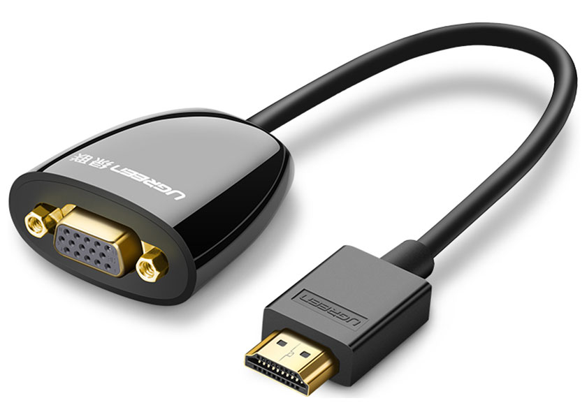 Изображение товара Видеоадаптер HDMI-VGA 1080p Ugreen с поддержкой Plug-and-Play и разъёмами HDMI-VGA