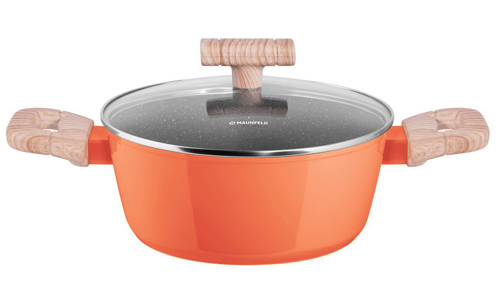 Изображение товара Кастрюля Maunfeld MARTA MCS22FA06CL, из кованого алюминия, со стеклянной крышкой, 20 см, 2.2 л