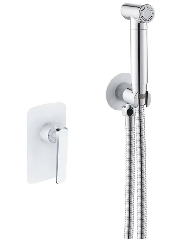 

Гигиенический душ со смесителем Rose R13F, белый (R1305F), Белый/хром