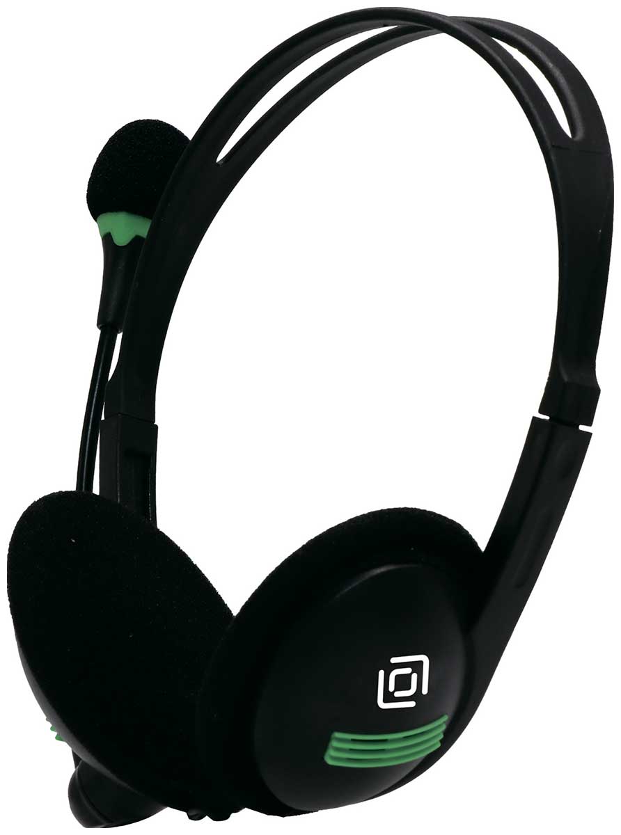 Изображение товара Наушники с микрофоном Oklick HS-M100, черный, 1.8м, накладные (1532004)