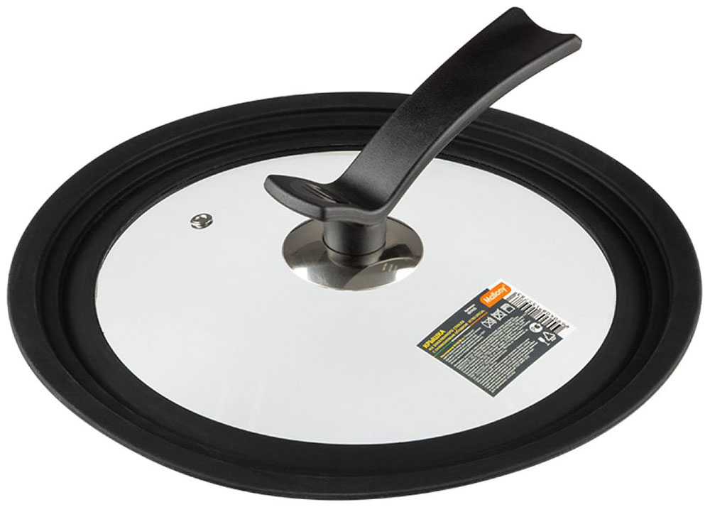 Изображение товара Крышка стеклянная Mallony VETRO-SPECIAL, универсальная, 24/26/28 см, с силиконовым ободком (007421)