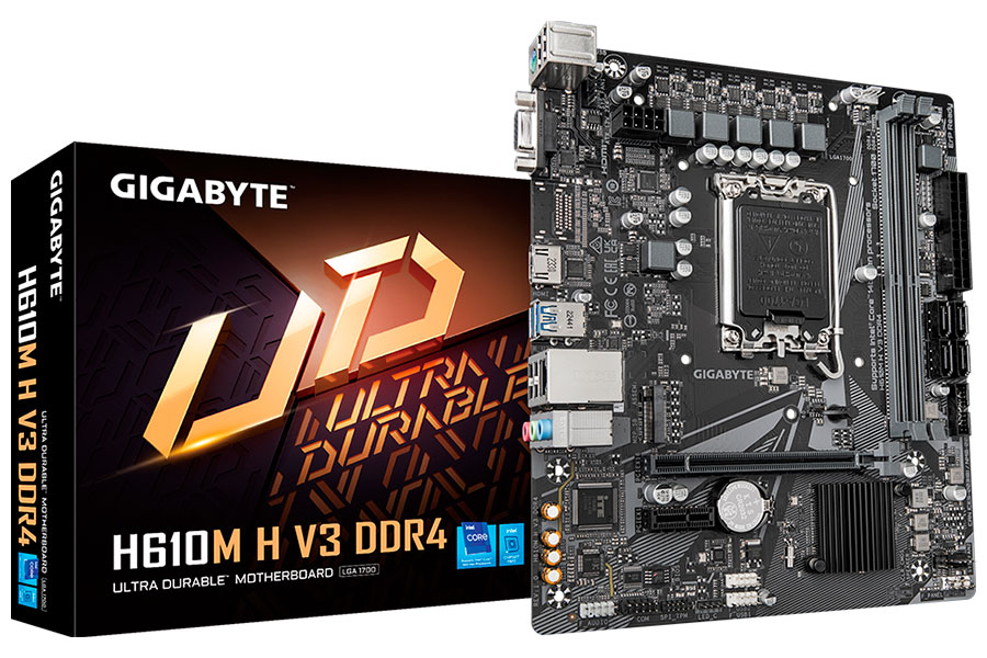 Изображение товара Материнская плата Gigabyte H610M H V3 DDR4 (LGA1700, mATX)