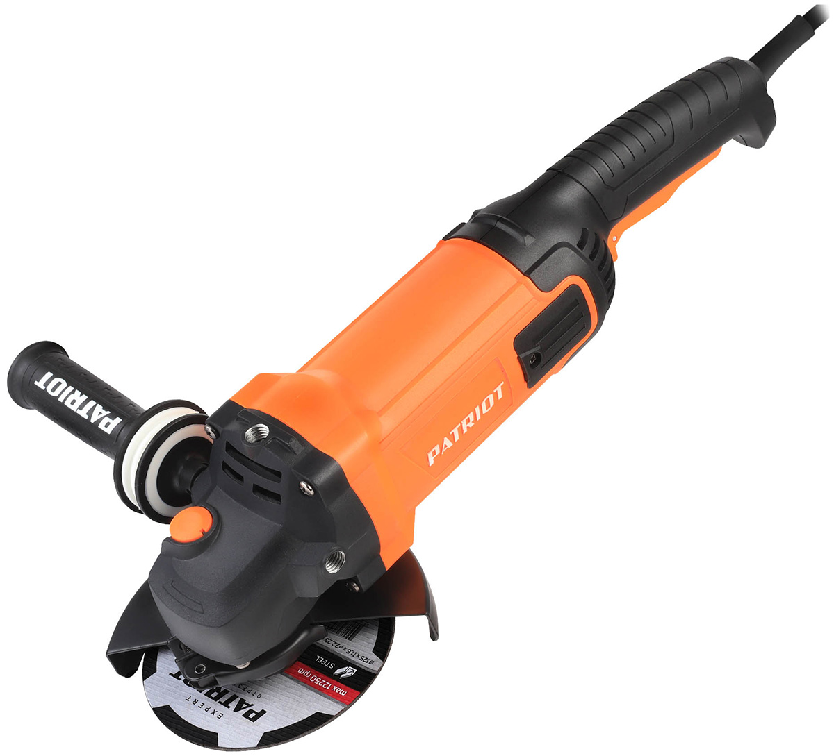 

Угловая шлифовальная машина (болгарка) Patriot AG 190, тонкая, задняя рукоятка, пылезащищенная, диск 180 мм