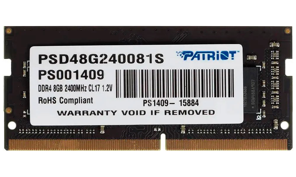 Изображение товара Оперативная память Patriot Memory SO-DIMM DDR4 8GB 2400Mhz Signature (PSD48G240081S)