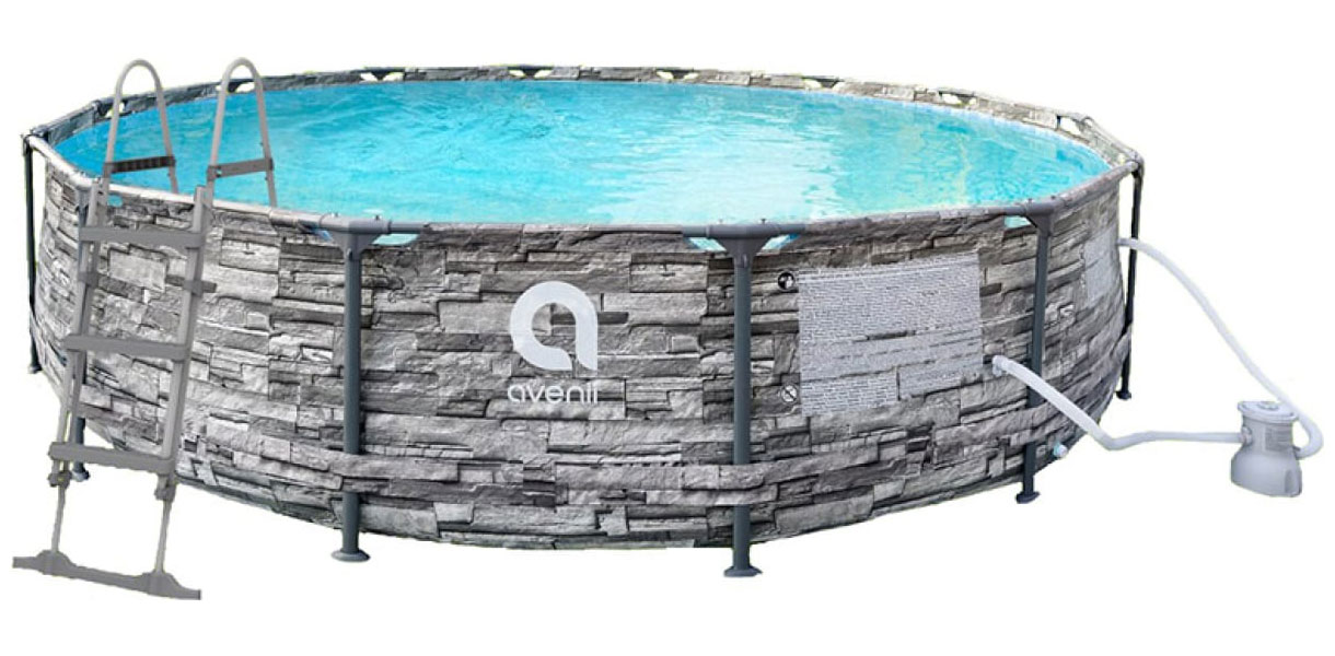 

Бассейн каркасный Avenli круглый, с усиленным каркасом, 457х107 см, кирпич, полный комплект (12268EUV56), Серый