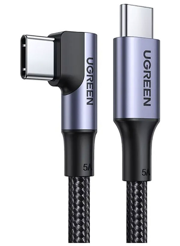 Изображение товара Кабель Ugreen US334 (70643) USB-C 2.0 Male To Angled 90° USB-C 2.0 Male 5A Data Cable, 1 м, черный Изображение товара Кабель Ugreen US334 (70643) USB-C 2.0 Male To Angled 90° USB-C 2.0 Male 5A Data Cable, 1 м, черный