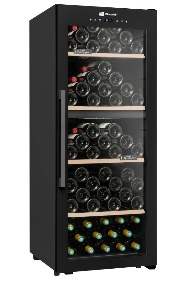Изображение товара Винный шкаф Climadiff CLD115B1 двухзонный черный для 110 бутылок