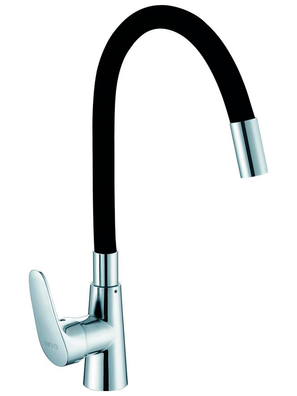 

Смеситель для кухни с гибким изливом D-Lin хром (D155302-1), Xром/черный