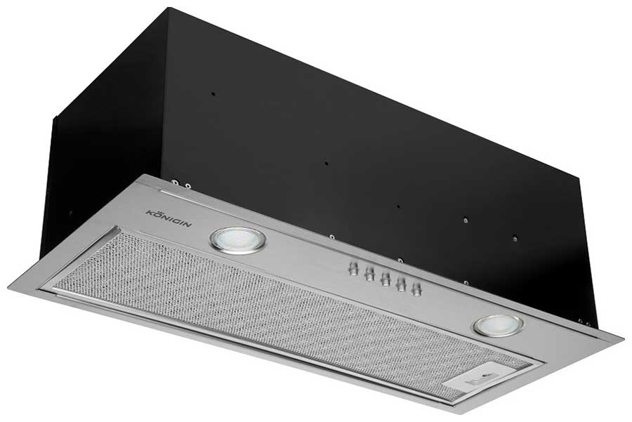 Изображение товара Вытяжка Konigin Flatbox Inox 60 встроенная черная 650 м3/ч мех управление