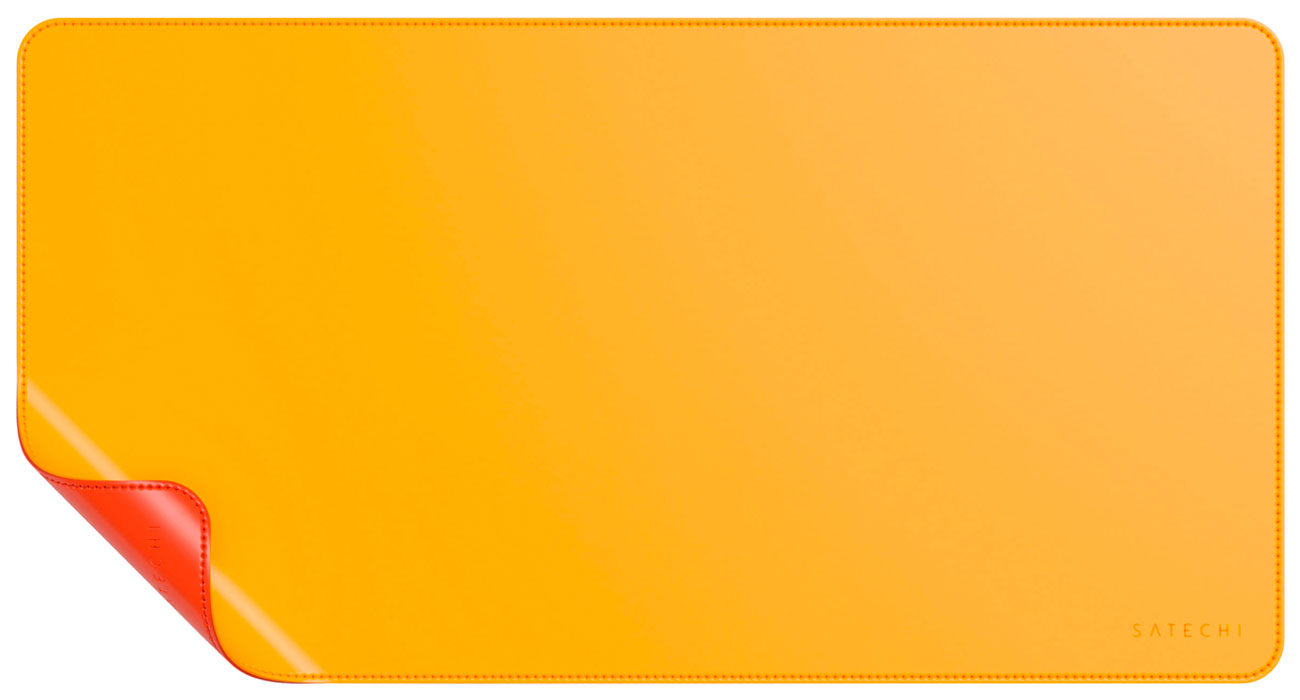 Изображение товара Коврик для мышек Satechi Dual Side ECO-Leather Deskmate, желтый/оранжевый (ST-LDMYO)