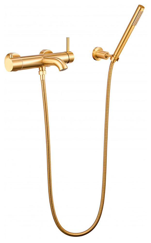 Изображение товара Смеситель для ванны с душем Milacio Ultra золото 16 см современный монтаж 3 года гарантия