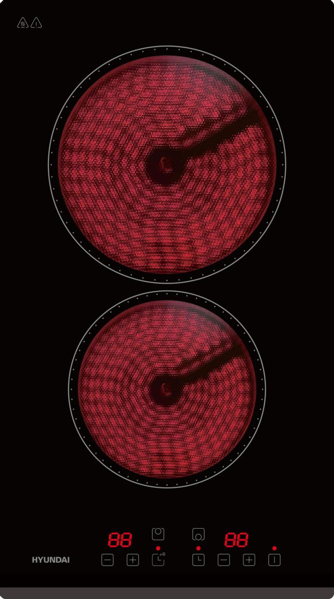 Изображение товара Электрическая варочная панель Hyundai HHE 3251 BG стеклокерамика 2 конфорки