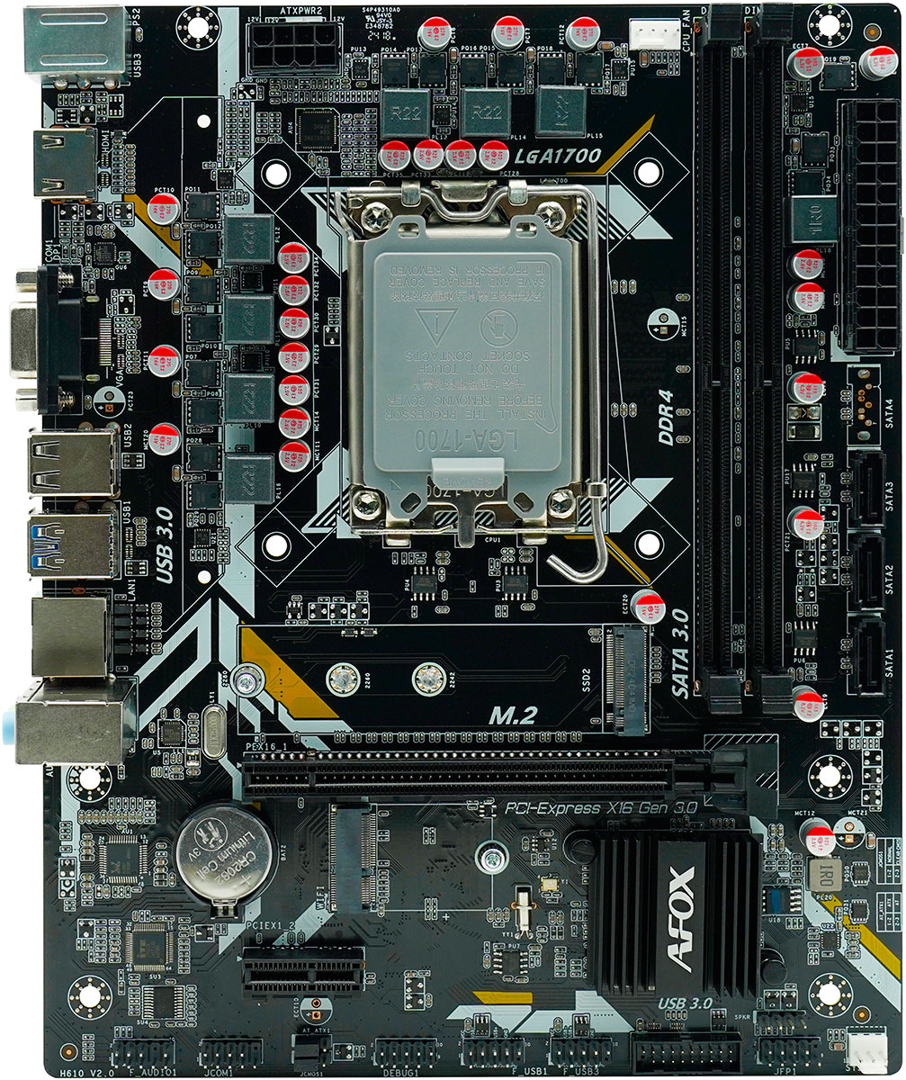 Изображение товара Материнская плата Afox IH610D4-MA5-V4 для Intel LGA1700 microATX