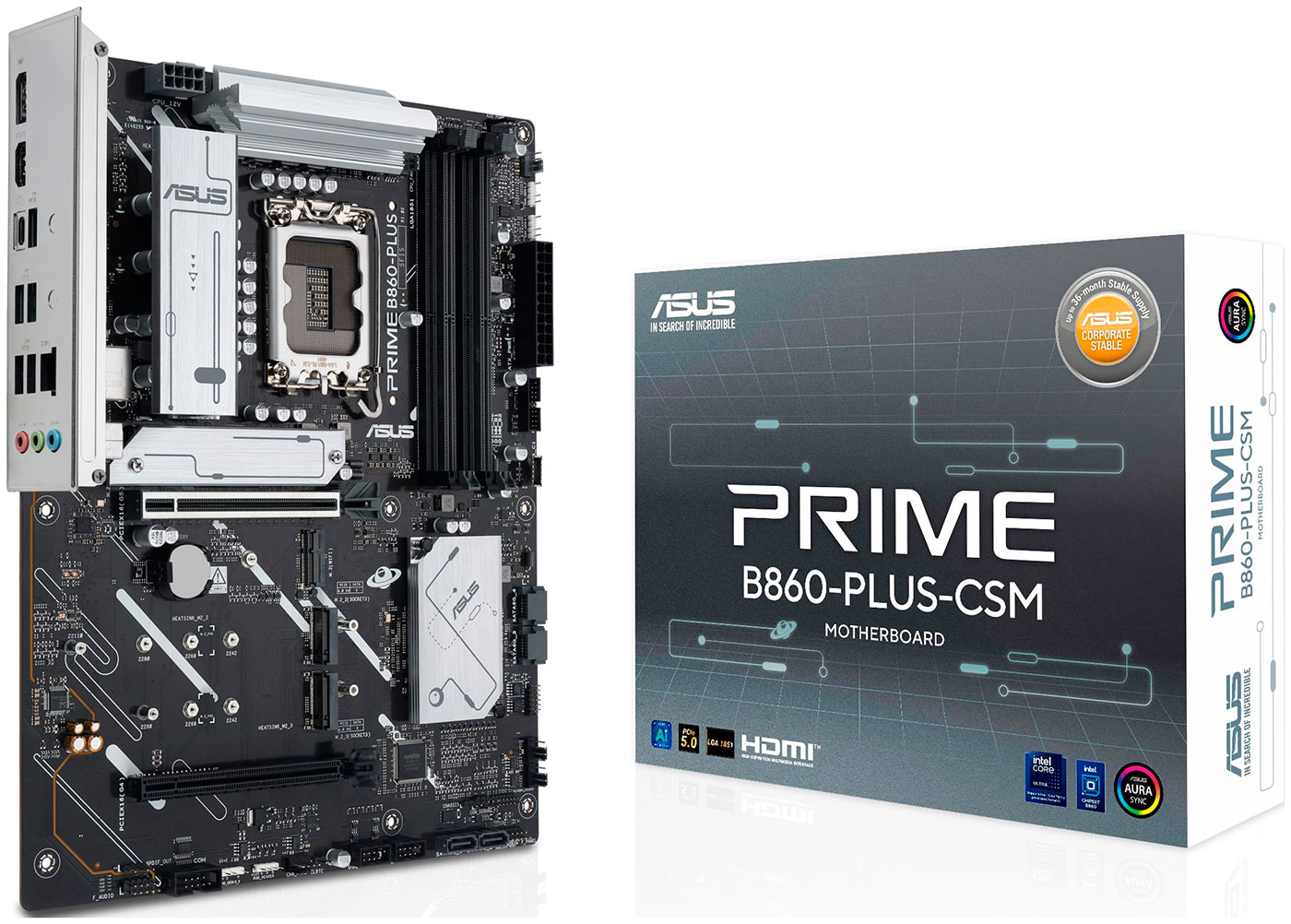 Изображение товара Материнская плата Asus PRIME B860-PLUS-CSM DDR5 для высокопроизводительных систем Изображение товара Материнская плата Asus PRIME B860-PLUS-CSM DDR5 для высокопроизводительных систем