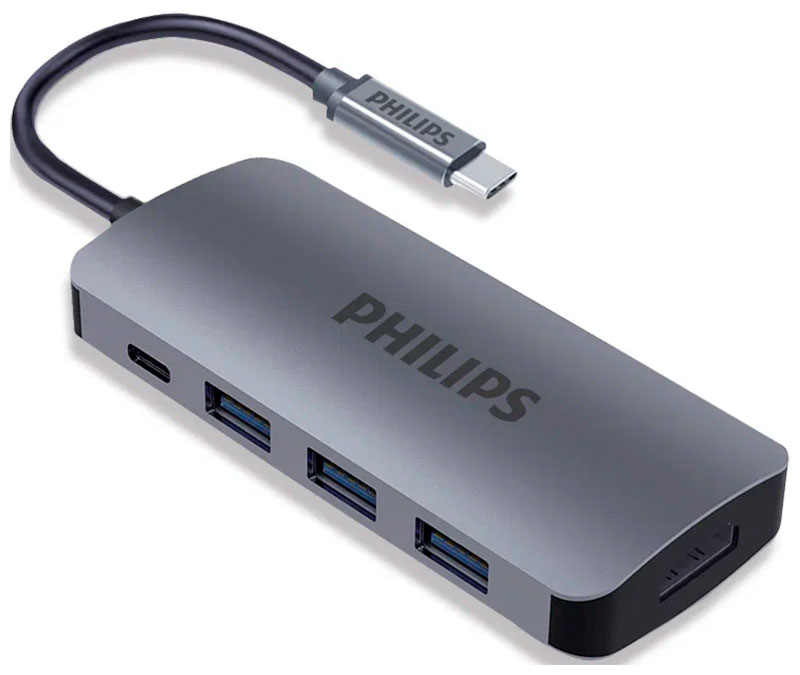 Изображение товара Адаптер-кабель Philips USB С HDMI+USB+PD 5в1, 10 см для подключения устройств