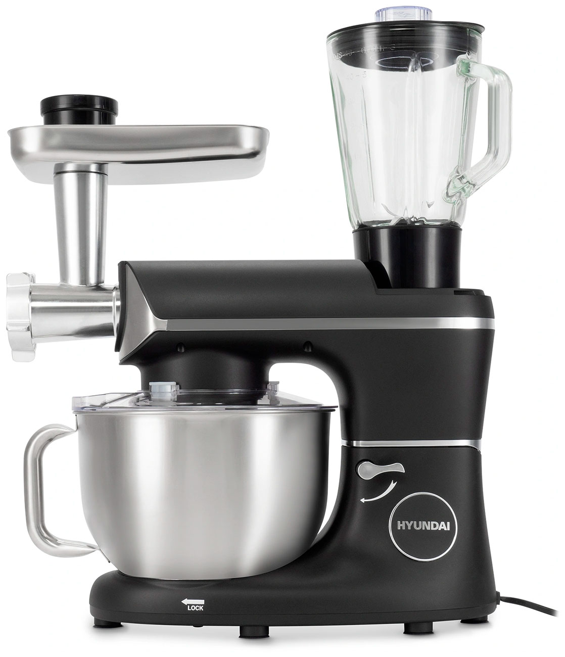Изображение товара Кухонная машина Hyundai HYM-S8591 1500 Вт черная со серебристым