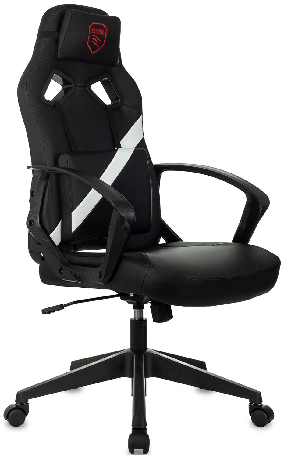 Изображение товара Кресло игровое Zombie 300 BW экокожа пластик механизм качания регулировка высоты