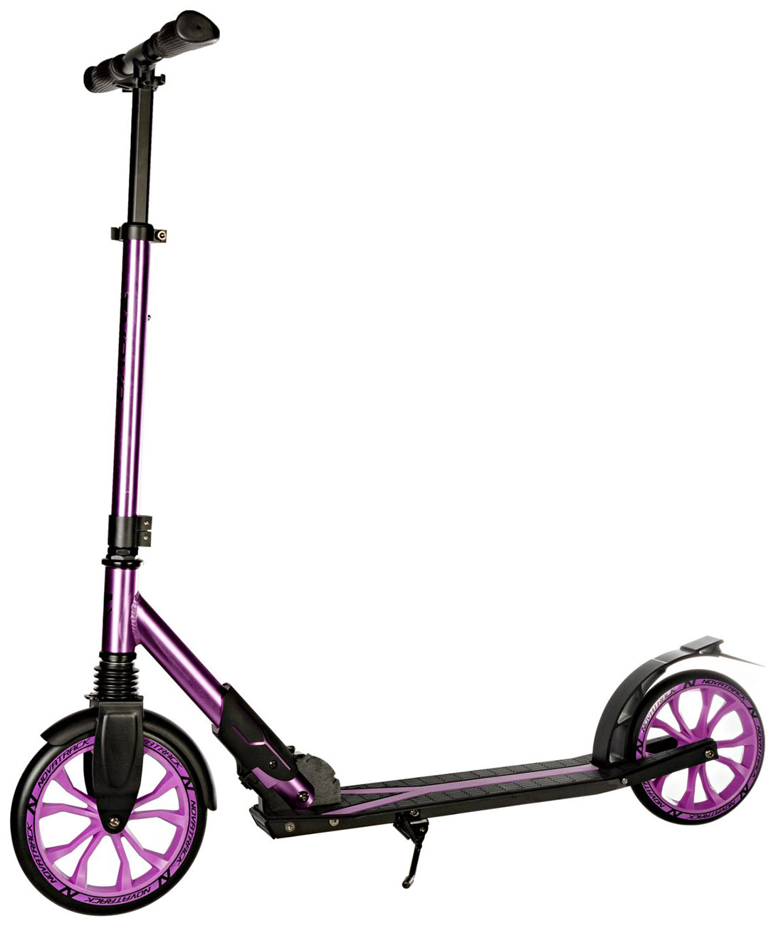 Изображение товара Городской складной самокат Novatrack DEFT PRO алюминий амортизатор колеса 230х200 мм розовый черный