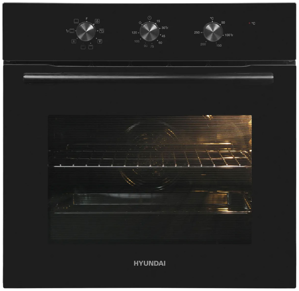 Изображение товара Электрический духовой шкаф Hyundai HEO 6635 BG черный с 8 режимами