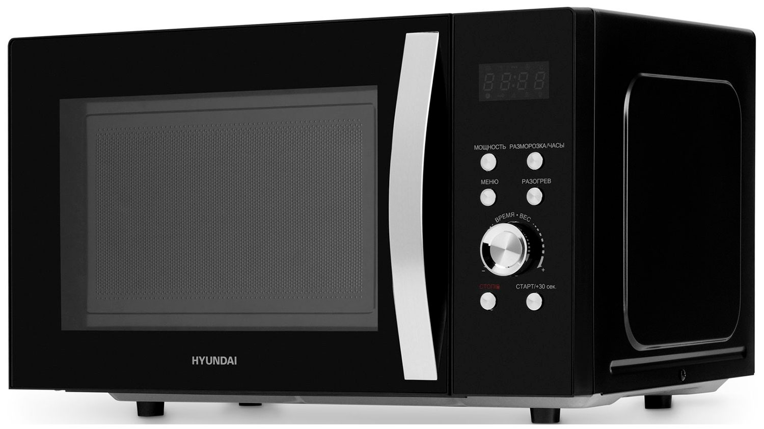 

Микроволновая печь - СВЧ Hyundai HYM-D2078, 23л., 800Вт, черный/серебристый
