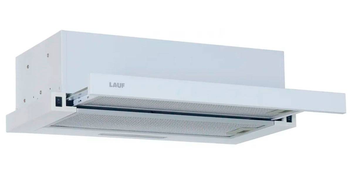 Изображение товара Вытяжка Lauf LUNA 500 WHITE встроенная с механическим управлением и LED освещением