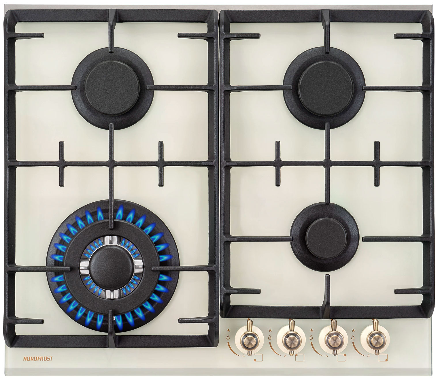 Изображение товара Газовая варочная панель NordFrost HM 6042 RY 4 конфорки стекло ретро дизайн