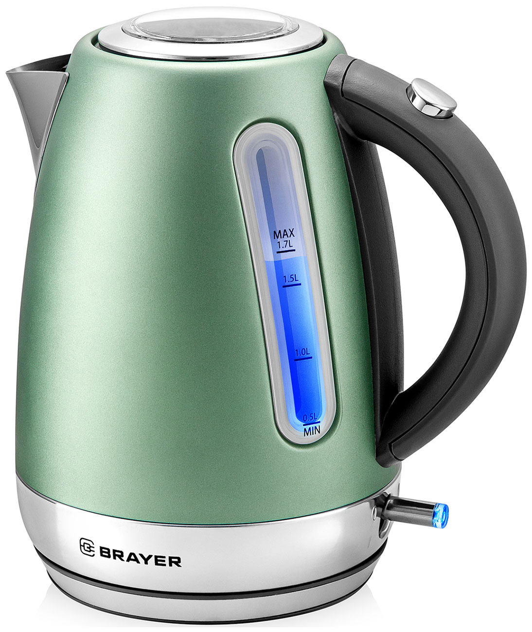 Изображение товара Электрочайник Brayer BR6111 из нержавеющей стали объем 1.7 л мощность 2200 Вт