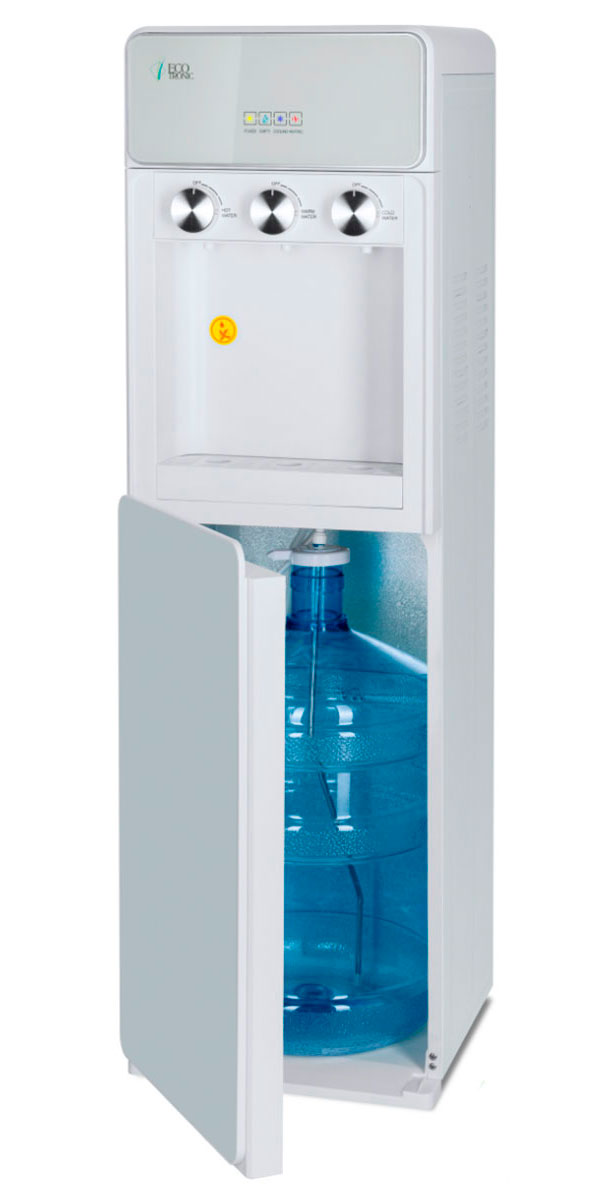 Изображение товара Напольный кулер Ecotronic K42-LXE белый с нижней загрузкой бутыли и электронным охлаждением