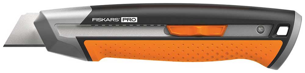 Изображение товара Строительный нож Fiskars CarbonMax 25 мм с сменным лезвием и безопасной системой