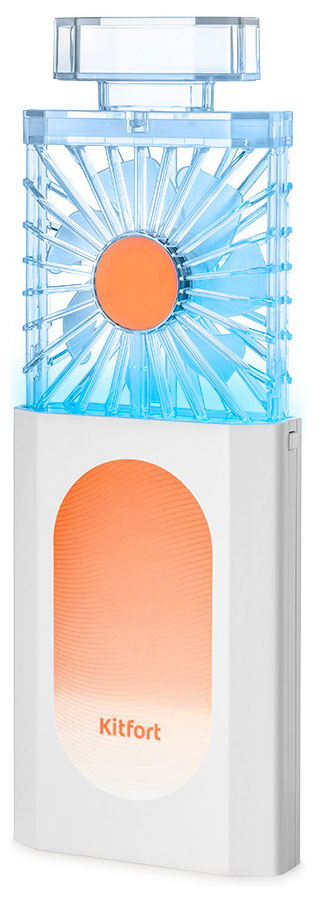 цена Беспроводной мини-вентилятор Kitfort KT-406-3 бело-оранжевый