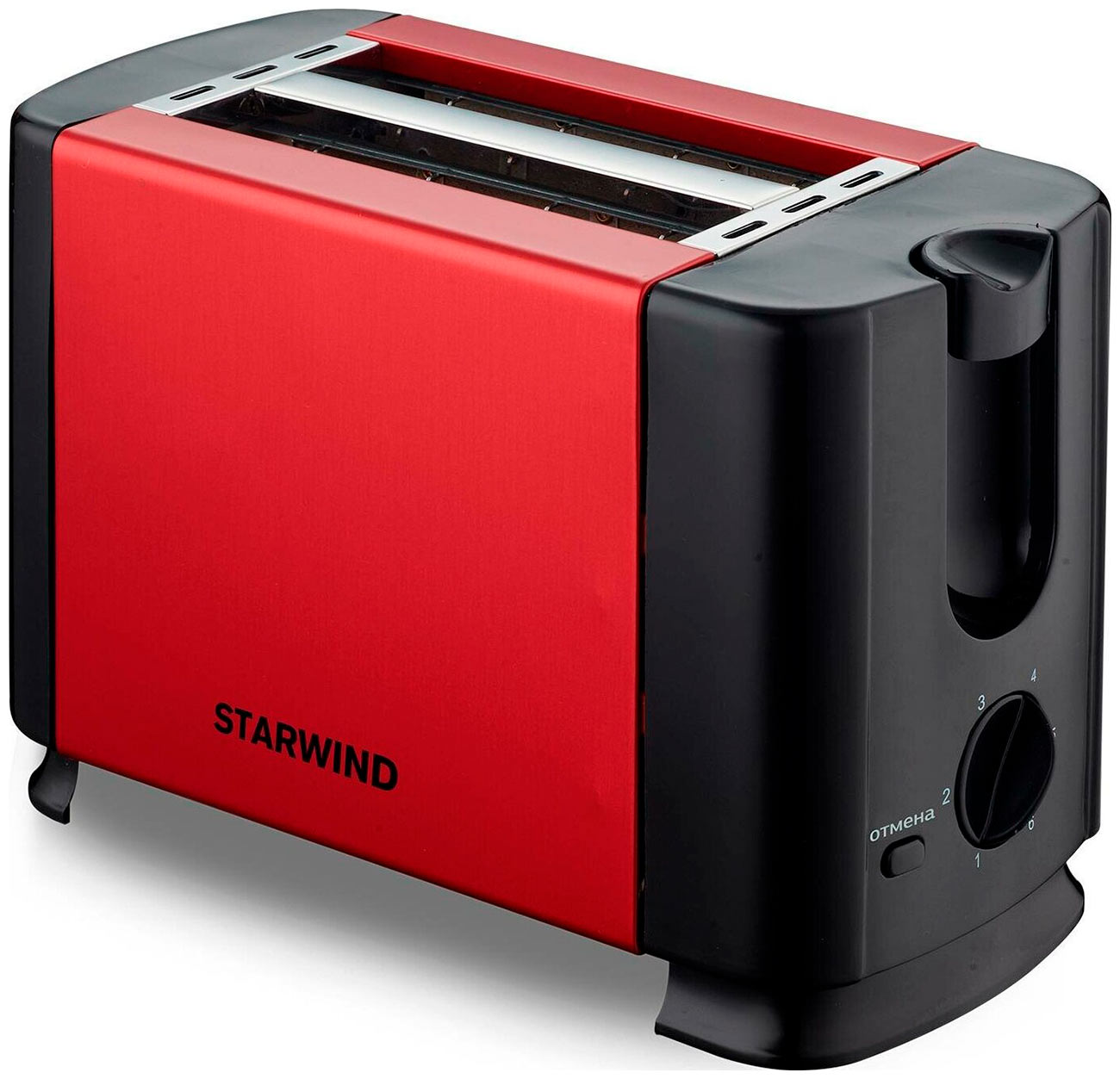 Тостер Starwind ST1102 700Вт красный/черный тостер starwind st1102 красный чёрный
