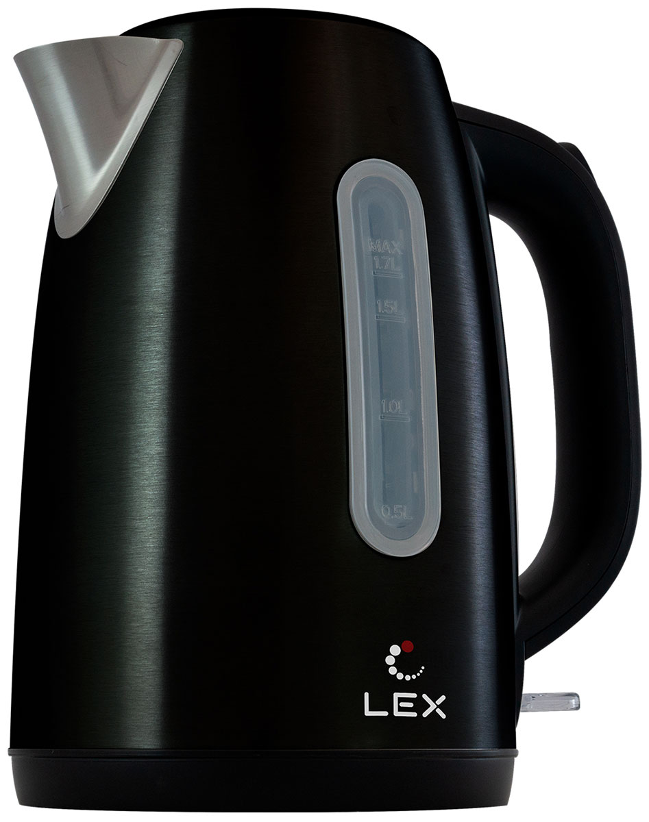 Чайник электрический LEX LX 30017-2 стальной (черный) чайник электрический lex lx 30017 3 бежевый