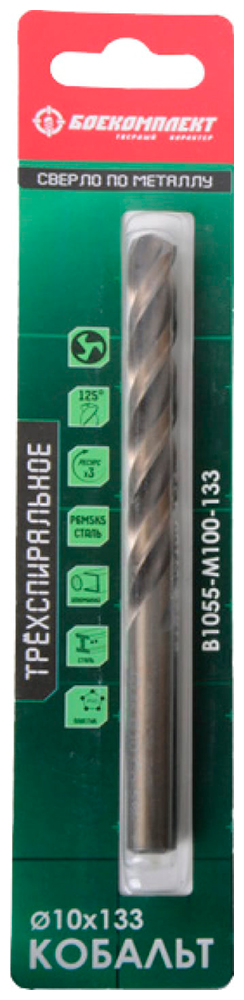 Изображение товара Сверло по металлу Боекомплект B1055-M100-133 Кобальт 10,0х133мм