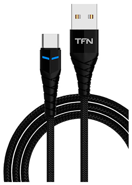 Кабель TFN TypeC knight 1.0m 5A black TFN-CKNUSBCUSB1MBK кабель tfn typec forza 1 0m 5a black cusbcusb5a1mbk