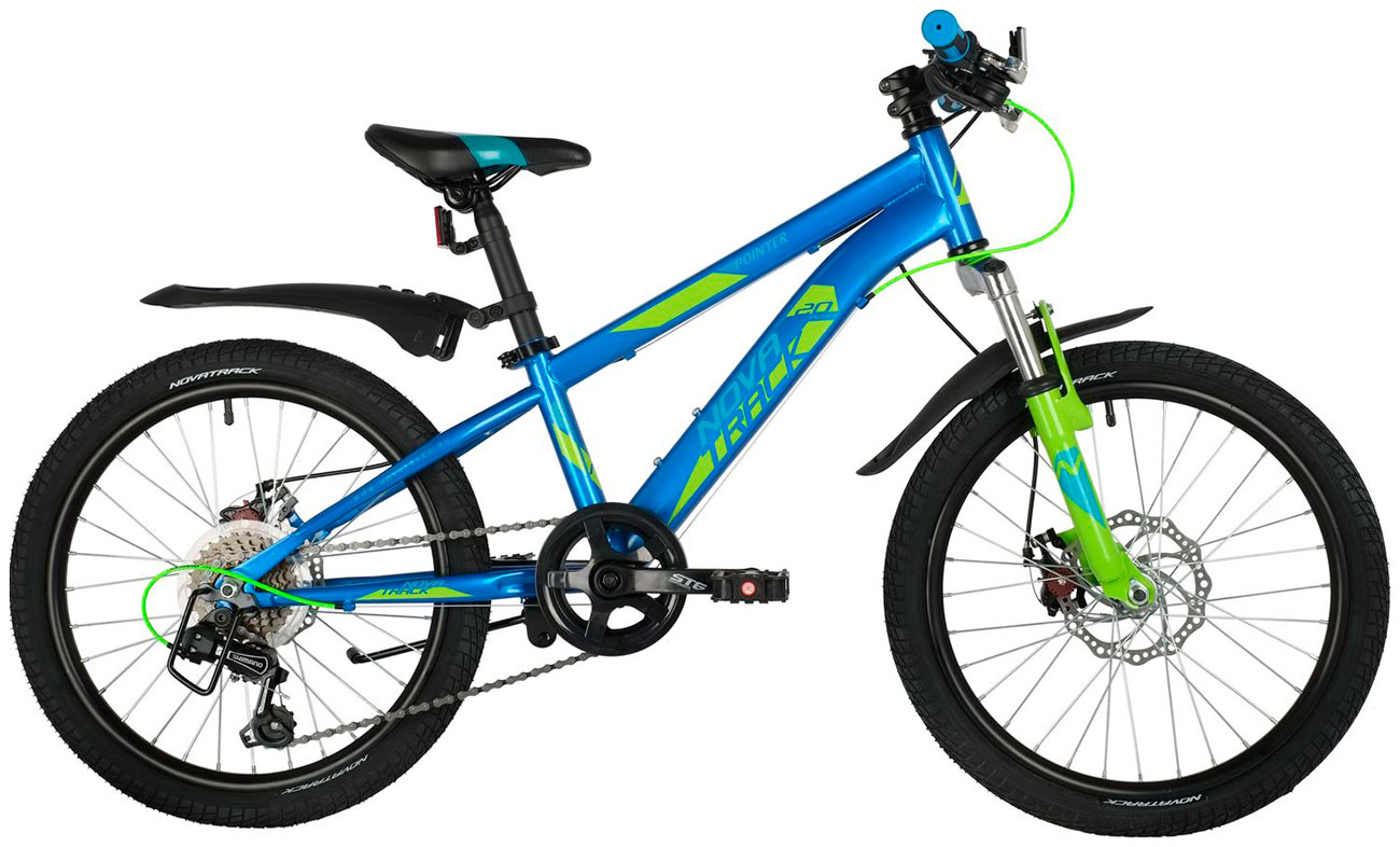 Велосипед Novatrack 20'' POINTER синий, стальная рама, 6 скор., Shimano TY21/Microshift TS38, дисковый тормоз 20SH6D.POI